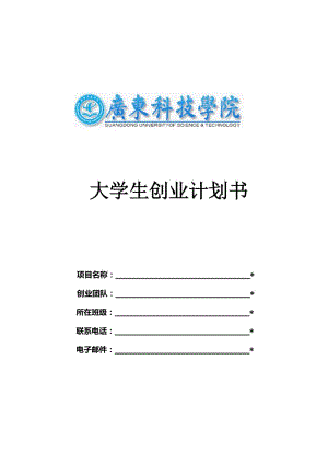 大學(xué)生創(chuàng)業(yè)計劃書 模板.doc