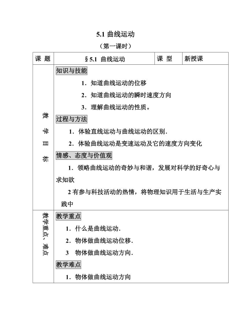 曲线运动教案.doc_第1页