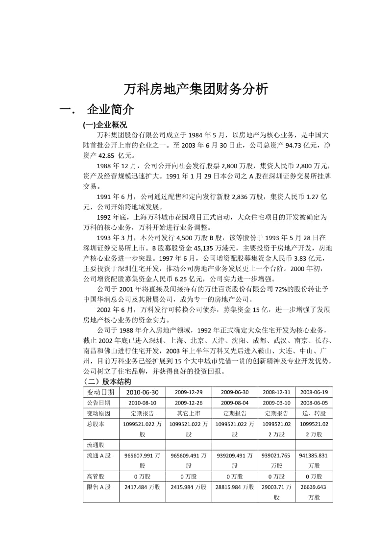 万科房地产公司财务分析报告-ref.doc_第2页