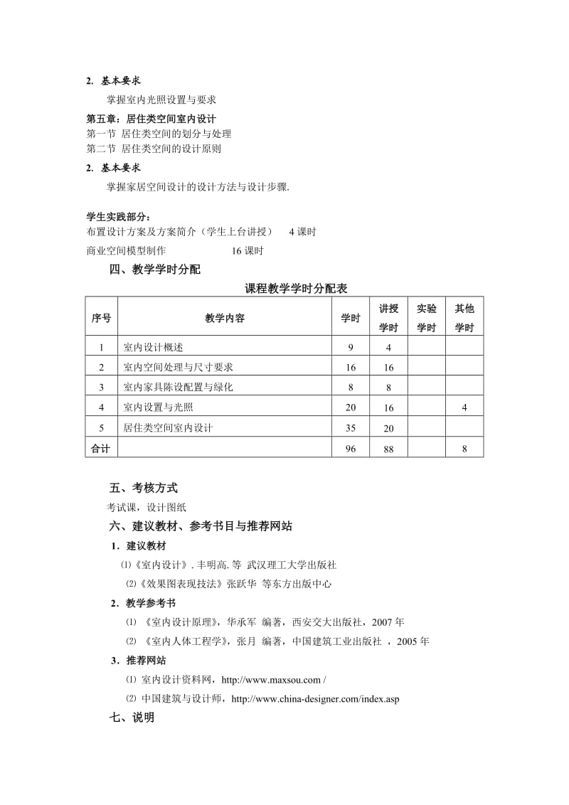 《室内设计》课程教学大纲.doc_第2页