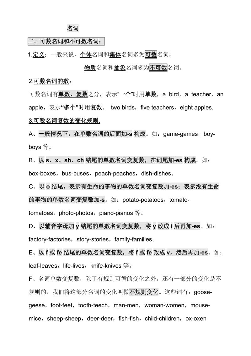 名词单数变复数规则及练习.doc_第1页