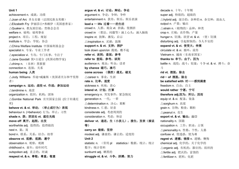 高一英语必修四单词表.doc_第1页