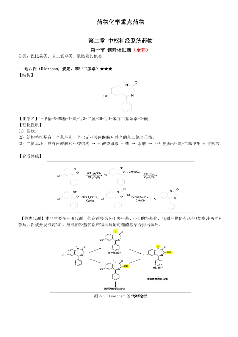 药物化学重点药物.doc_第1页