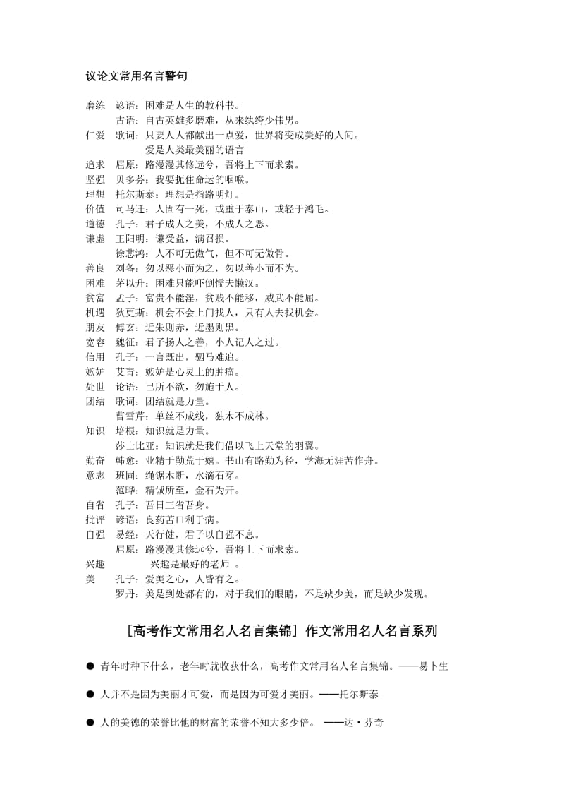 议论文常用名言警句.doc_第1页