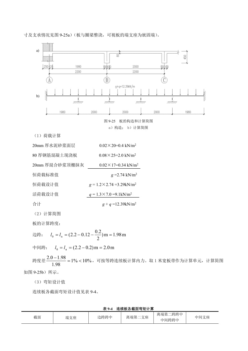 整体式单向板肋梁楼盖设计例题.doc_第2页