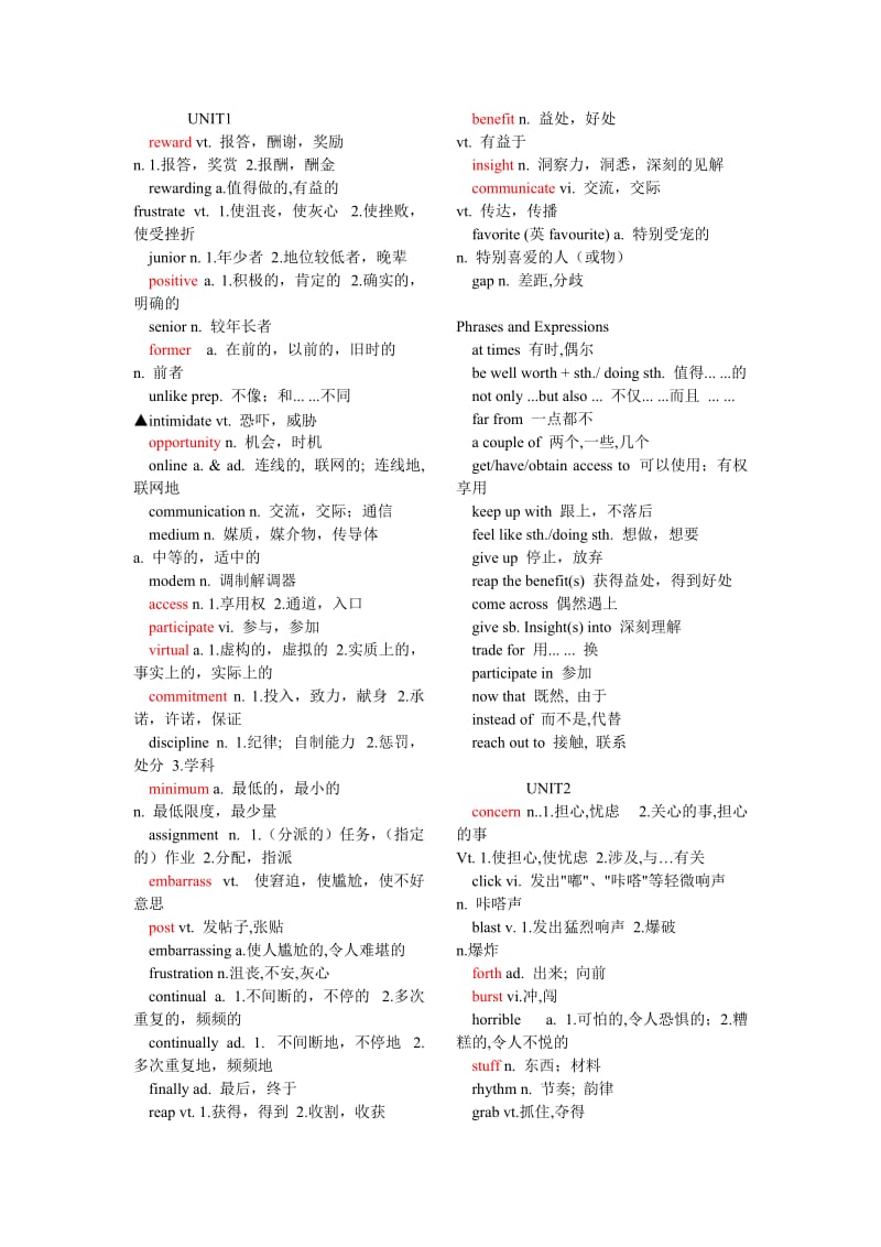 新视野大学英语1单词.doc_第1页