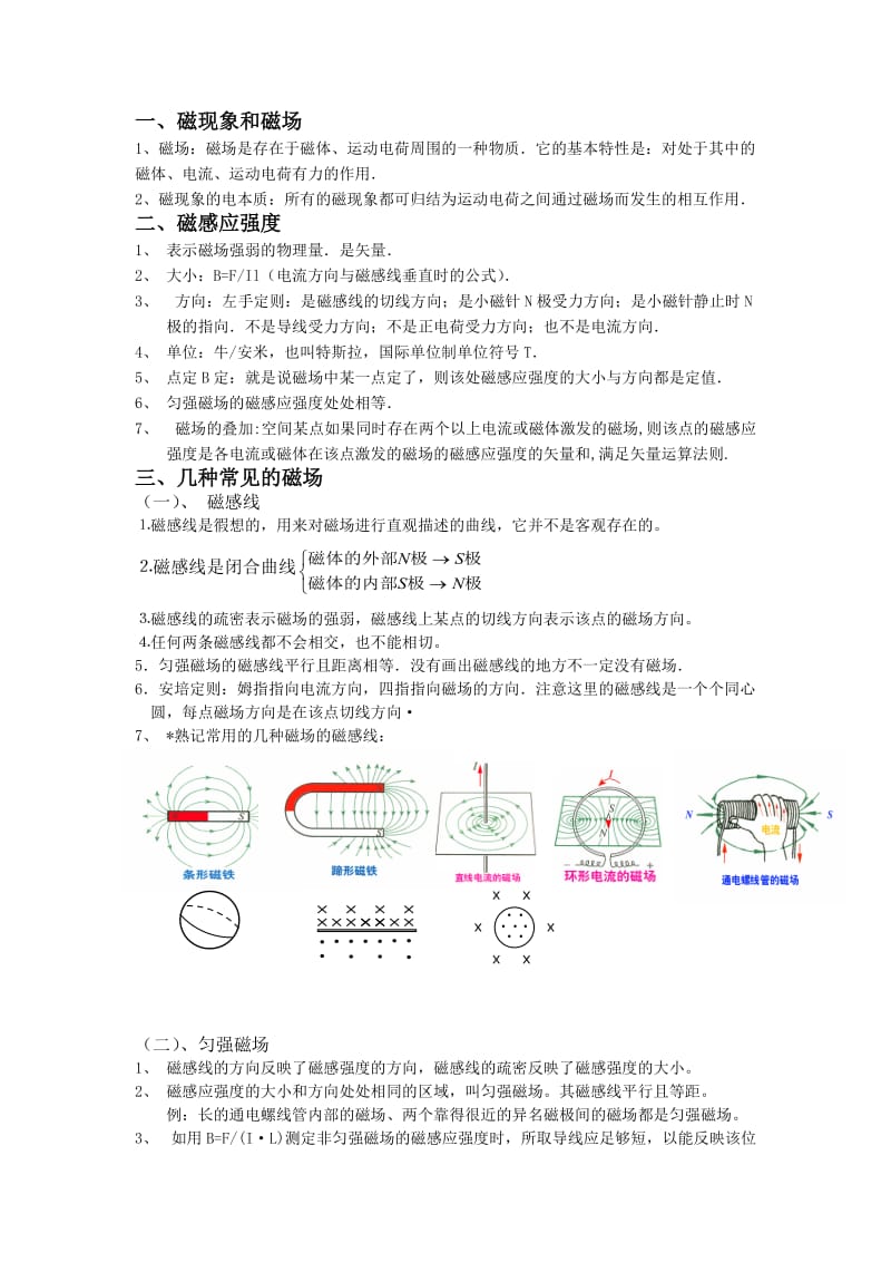 高二物理磁场知识点(经典).doc_第1页