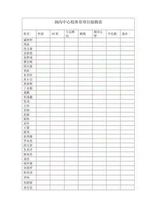 澗溝中心校體育項目抽測表.doc