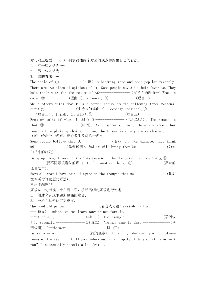 英语作文模板大全.doc_第1页