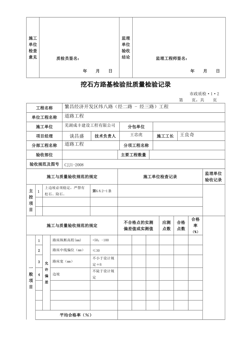 市政工程质检检验批表格汇总-好.doc_第2页