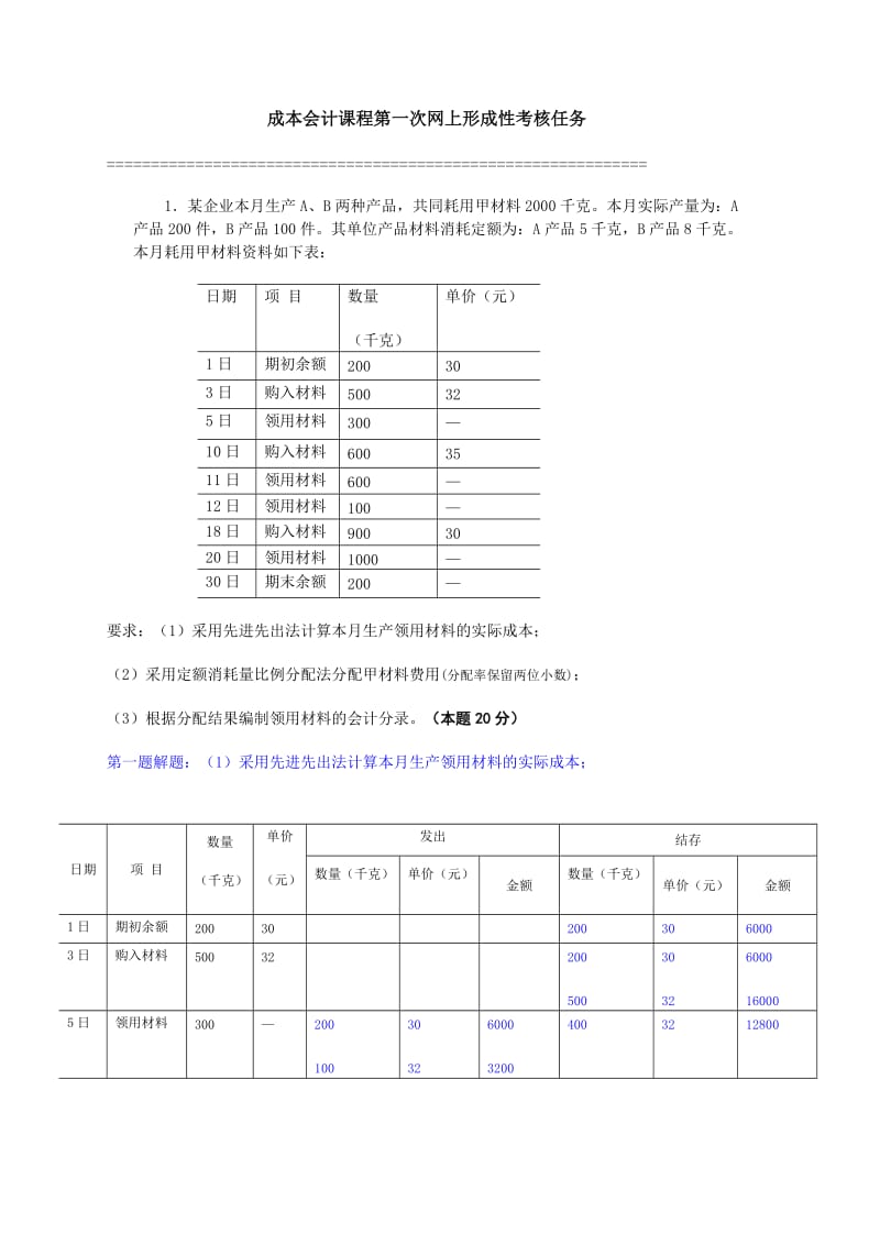 电大成本会计网考答案.doc_第1页