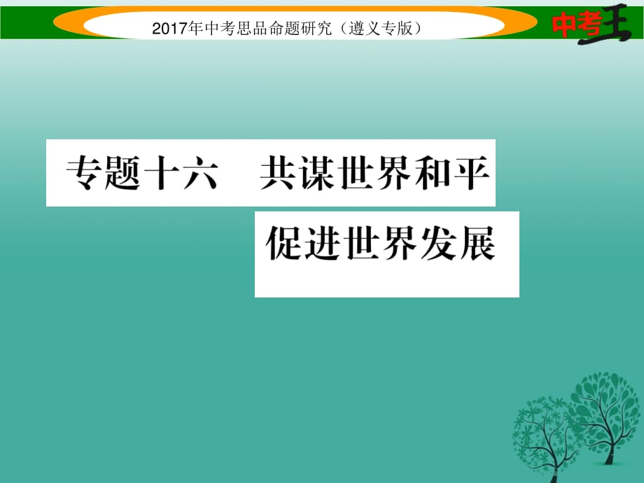 中考政治總復(fù)習 第二編 中考熱點速查篇 專題十六 共謀世界和平 促進世界發(fā)展課件.ppt_第1頁