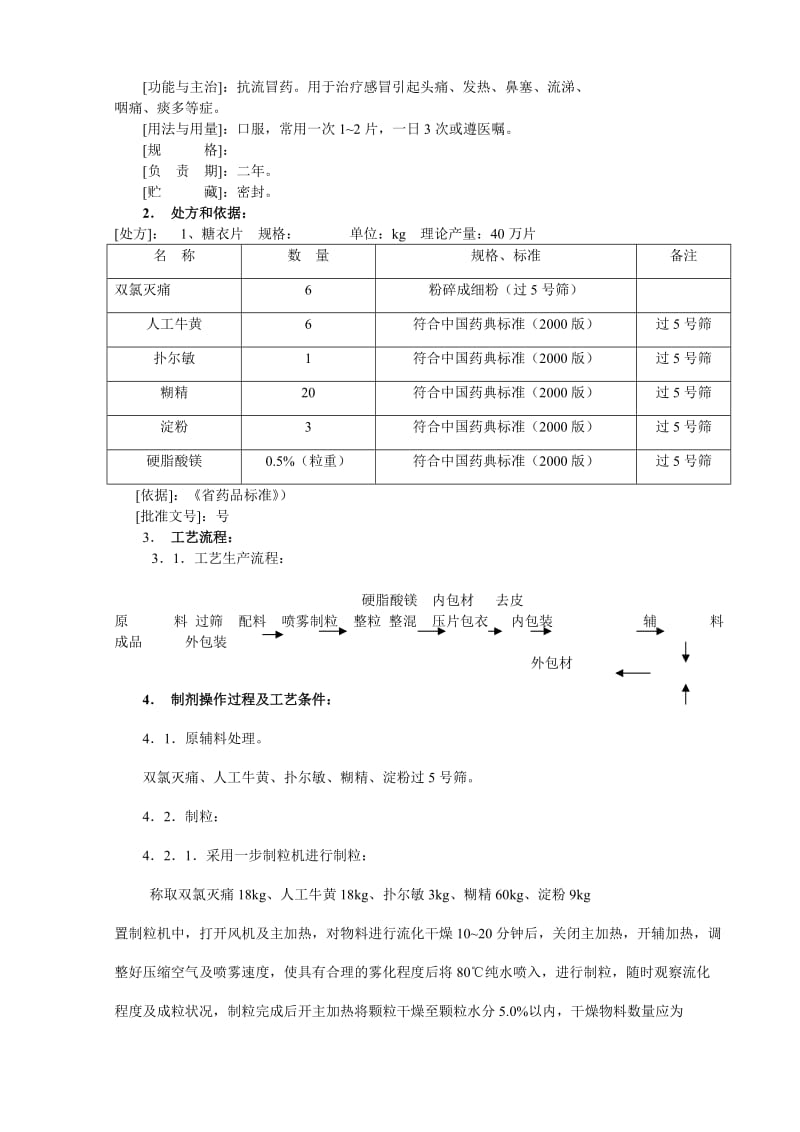 北京1制药厂GMP文件-××胶囊生产工艺规程.doc_第2页