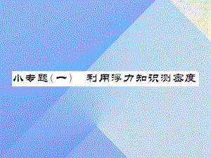 中考物理總復習 小專題一 利用浮力知識測密度課件 新人教版.ppt