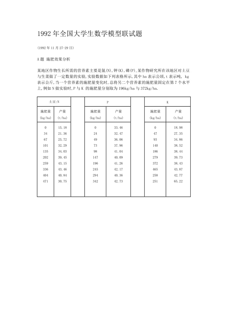 全国大学生数学模型联试题的解课程.doc_第1页