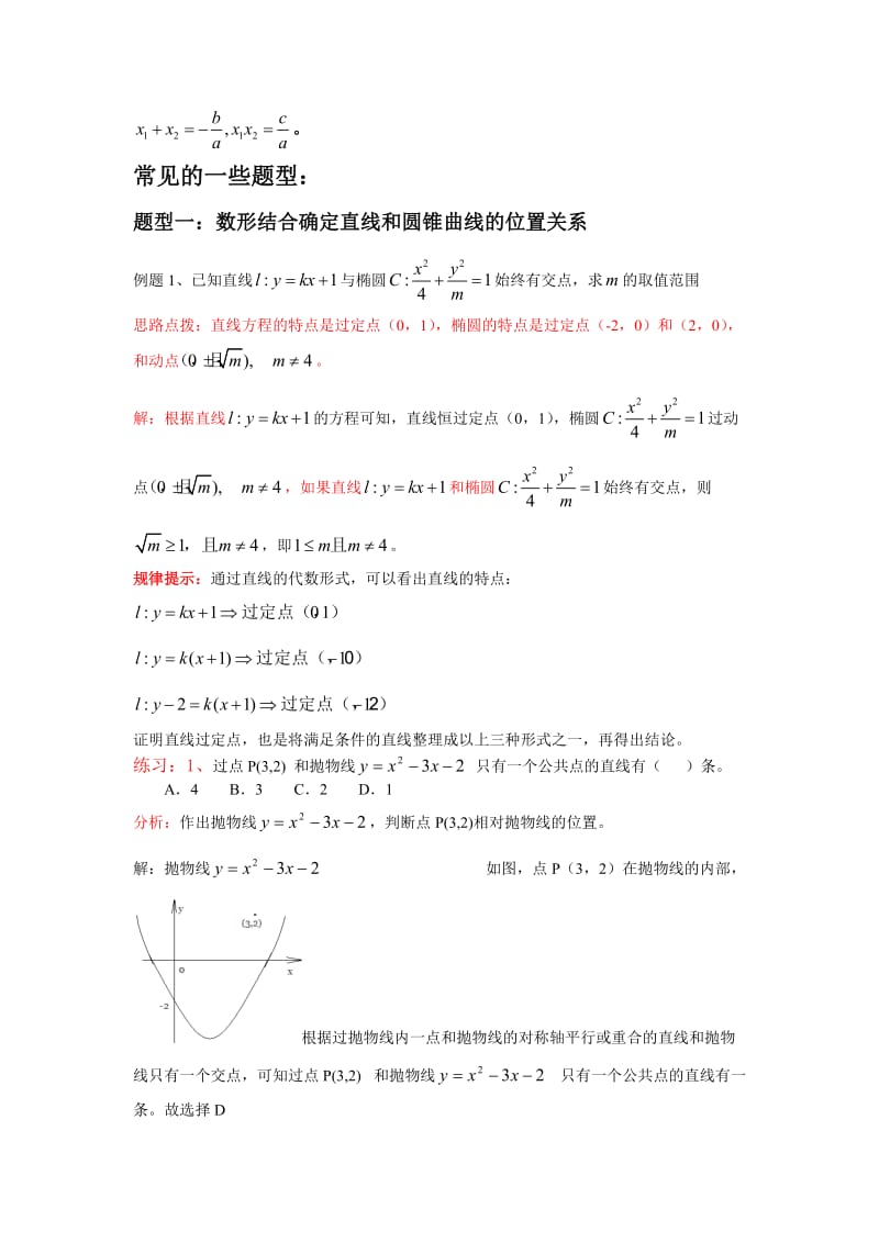 教师版直线和圆锥曲线常见题型.doc_第2页