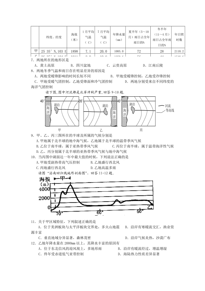 天气与气候专题练.doc_第2页