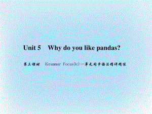 七年級英語下冊 Unit 5 Why do you like pandas（第3課時）(Grammar Focus-3c)同步語法精講精練課件 （新版）人教新目標版.ppt