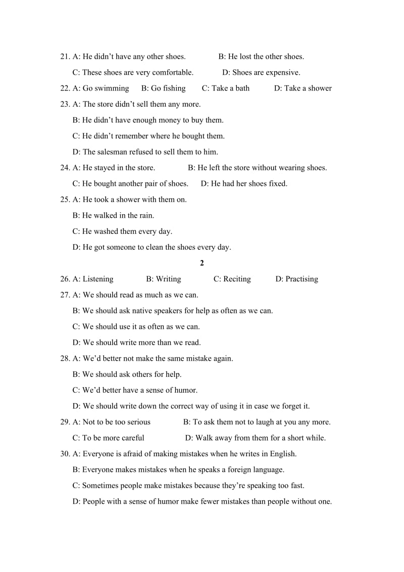 四川省成都外国语学校届九级月月考英语试题含答案解析.doc_第3页