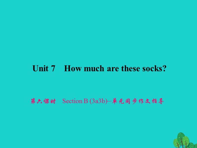 七年级英语上册 Unit 7 How much are these socks（第6课时）Section B（3a-3b）同步作文指导课件 （新版）人教新目标版.ppt_第1页