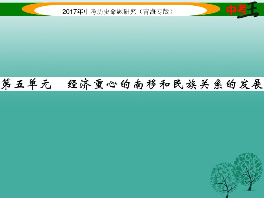 中考历史总复习 教材知识梳理篇 第五单元 经济重心的南移和民族关系的发展课件.ppt_第1页