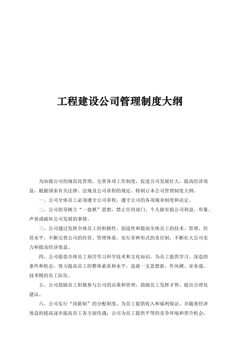 工程建设公司管理制度大纲.doc_第1页