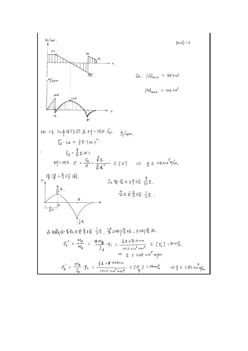 北京科技大学材料力学专业课06-11真题答案.doc_第2页