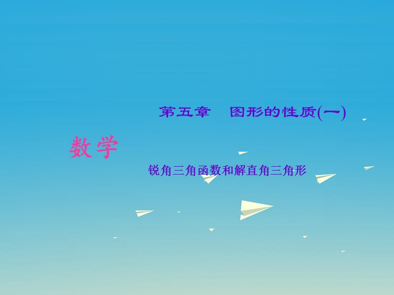 中考數(shù)學(xué)考點(diǎn)專題復(fù)習(xí) 銳角三角函數(shù)和解直角三角形課件.ppt_第1頁