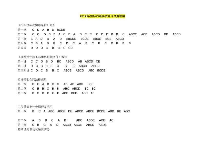 招标师继续教育考试题答案(全完整).doc_第1页
