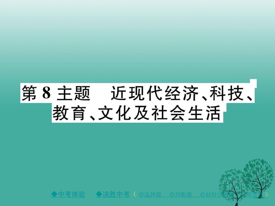 中考历史总复习 第一部分 主题探究 第8主题 近现代经济、科技、教育、文化及社会生活课件.ppt_第1页