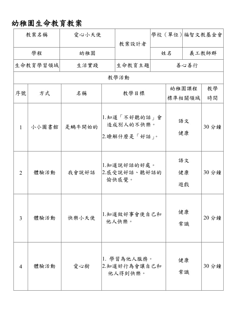 幼稚园生命教育教案.doc_第1页