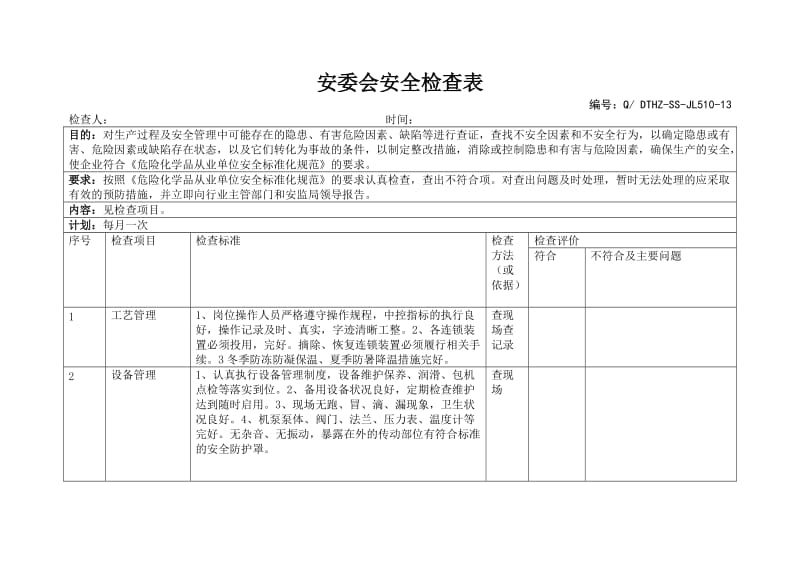 安委会安全检查表.doc_第1页