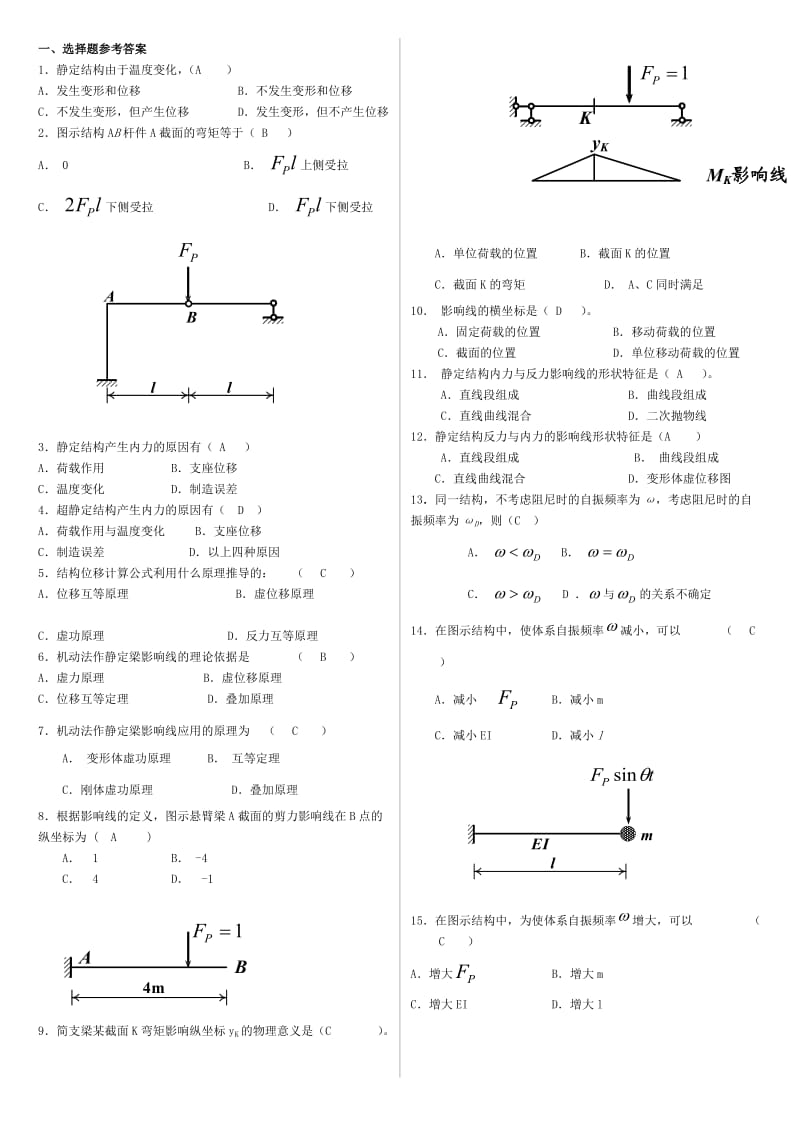 电大工程力学(本科)期末复习考试小抄.doc_第1页