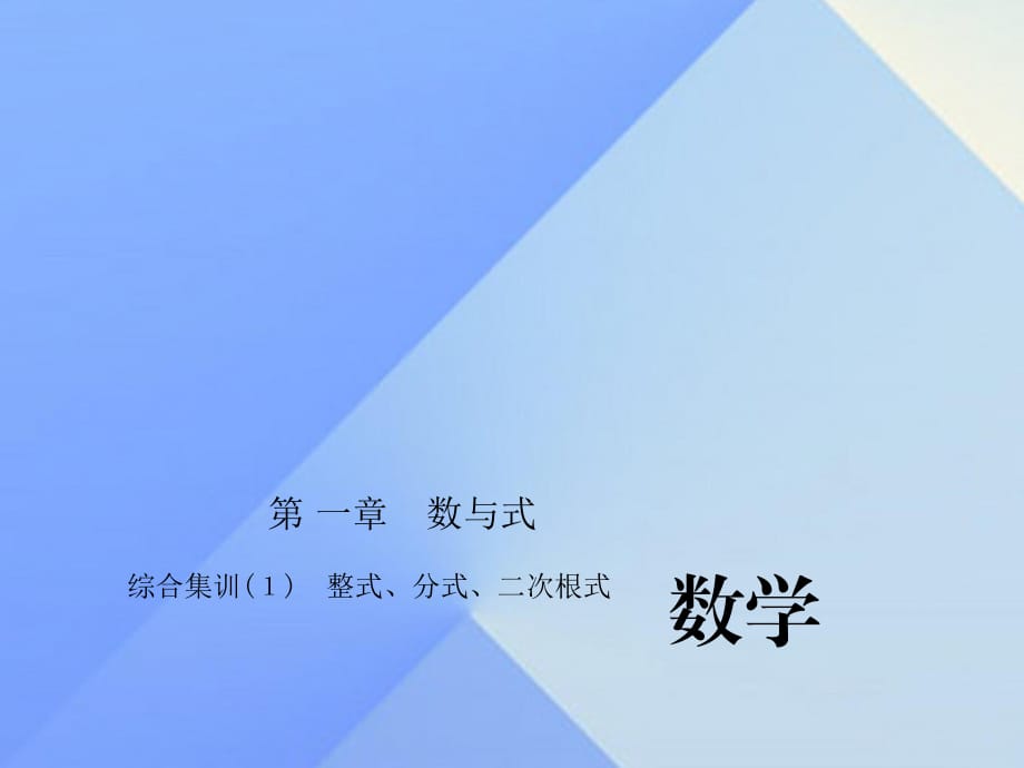 中考數(shù)學考點總復習 綜合集訓1 整式、分式、二次根式課件 新人教版.ppt_第1頁