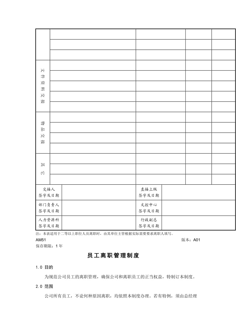 人事管理表格员工离职全套管理制度.doc_第2页