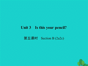 七年級英語上冊 Unit 3 Is this your pencil（第5課時）Section B（2a-2c）習題課件 （新版）人教新目標版.ppt