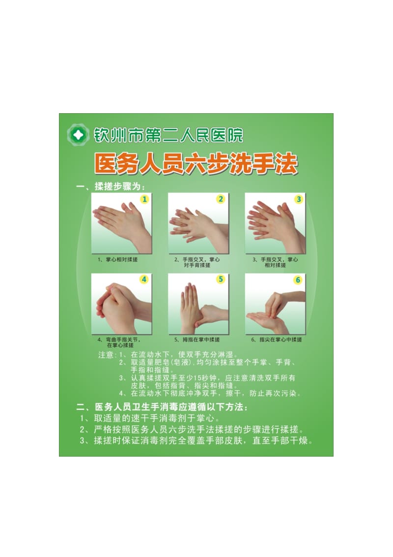 六步洗手、外科手消毒操作规程.doc_第1页