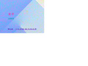 中考數(shù)學總復習 第二章 方程(組)與不等式(組)第6講 一次方程(組)及其應用課件1.ppt