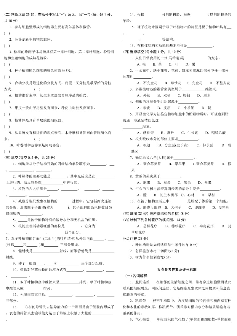 植物学试卷及答案.doc_第3页