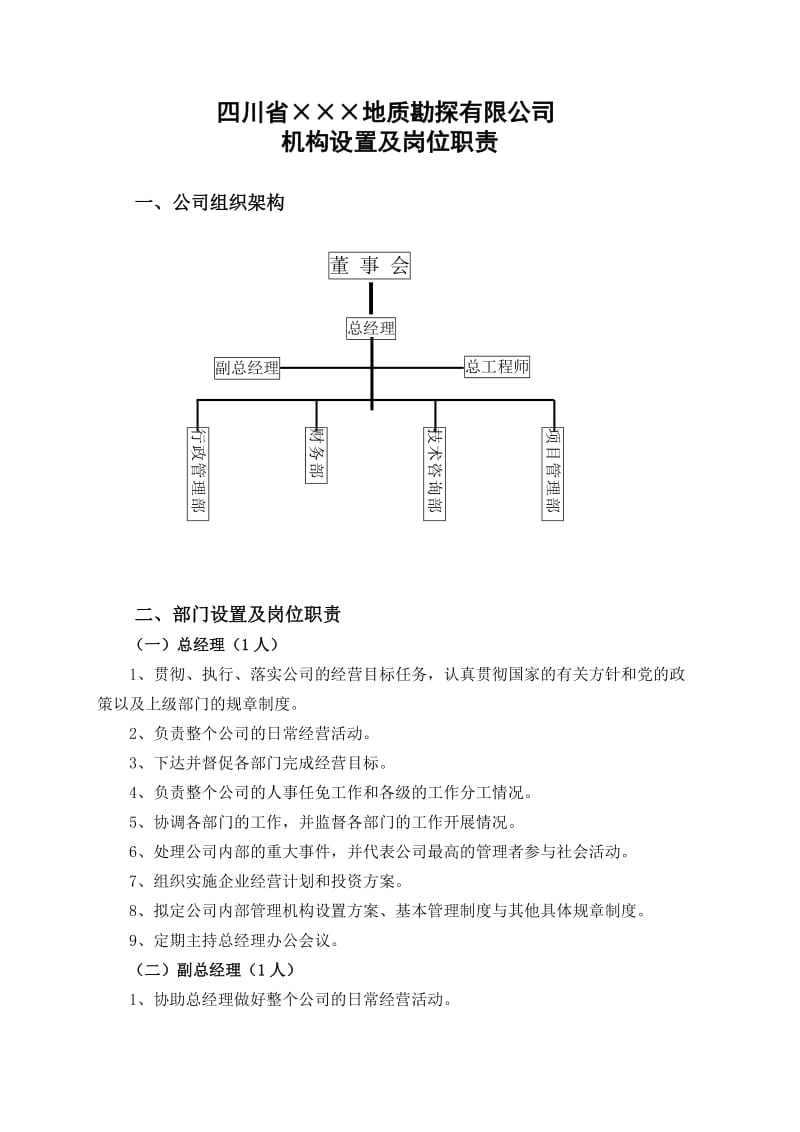 勘探公司机构设置及规章制度.doc_第1页