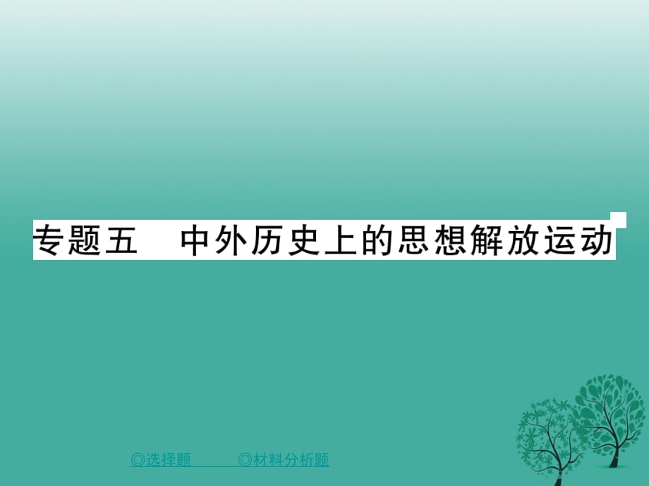 中考?xì)v史總復(fù)習(xí) 第二部分 專題突破 專題五 中外歷史上的思想解放運(yùn)動(dòng)課件.ppt_第1頁