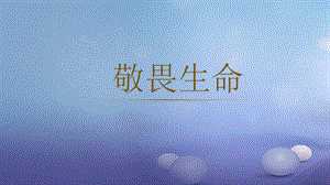 七年級道德與法治上冊 第四單元 生命的思考 第八課 探問生命 第2框 敬畏生命課件 新人教版.ppt