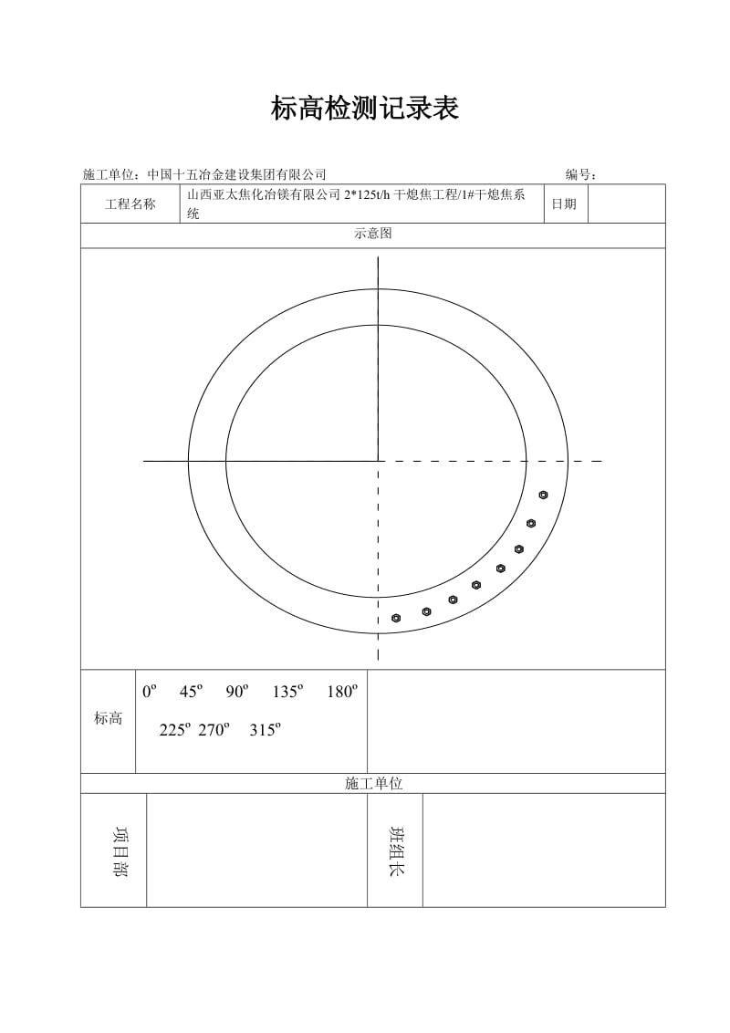 熄焦槽砖体托架标高检测记录表.doc_第2页