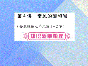 中考化學(xué)總復(fù)習(xí) 第一輪 知識系統(tǒng)復(fù)習(xí) 第四講 常見的酸和堿課件 魯教版.ppt