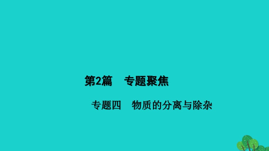 中考化學(xué) 第2篇 專題聚焦 專題四 物質(zhì)的分離與除雜課件.ppt_第1頁