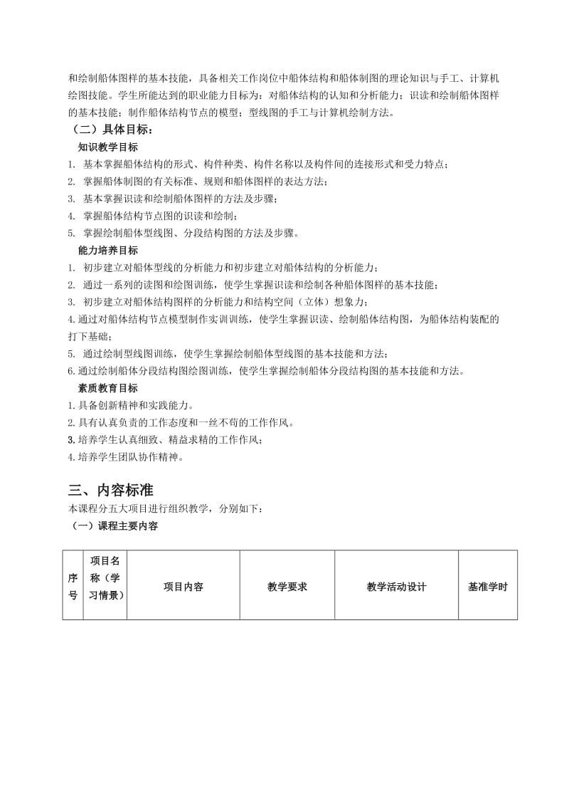 《船体结构与制图》课程标准.doc_第2页