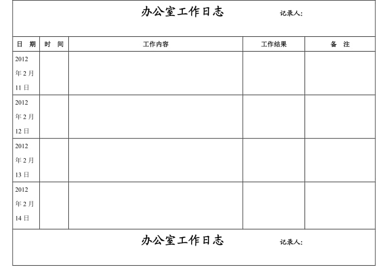 办公室工作日志表格.doc_第2页