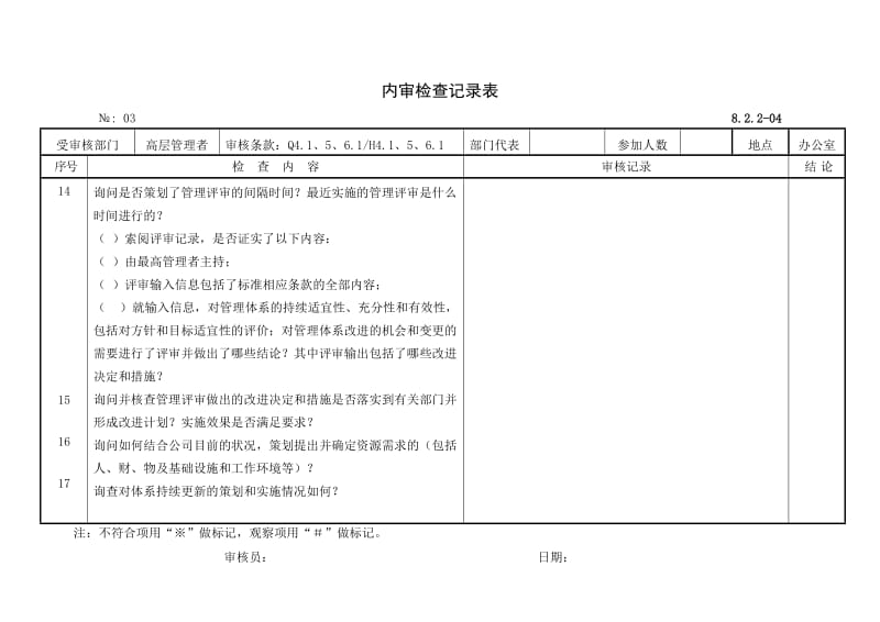 《内审检查记录表》word版.doc_第3页