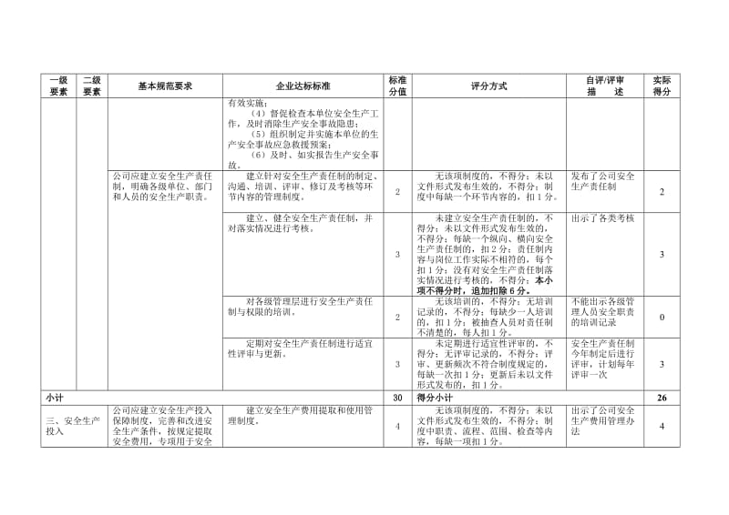 XX公司安全生产标准化自评表.doc_第3页