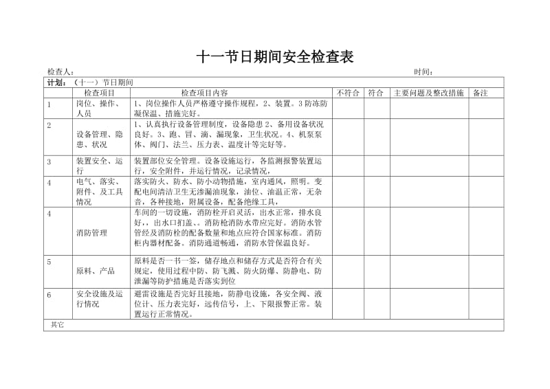 日期间安全检查表.doc_第1页